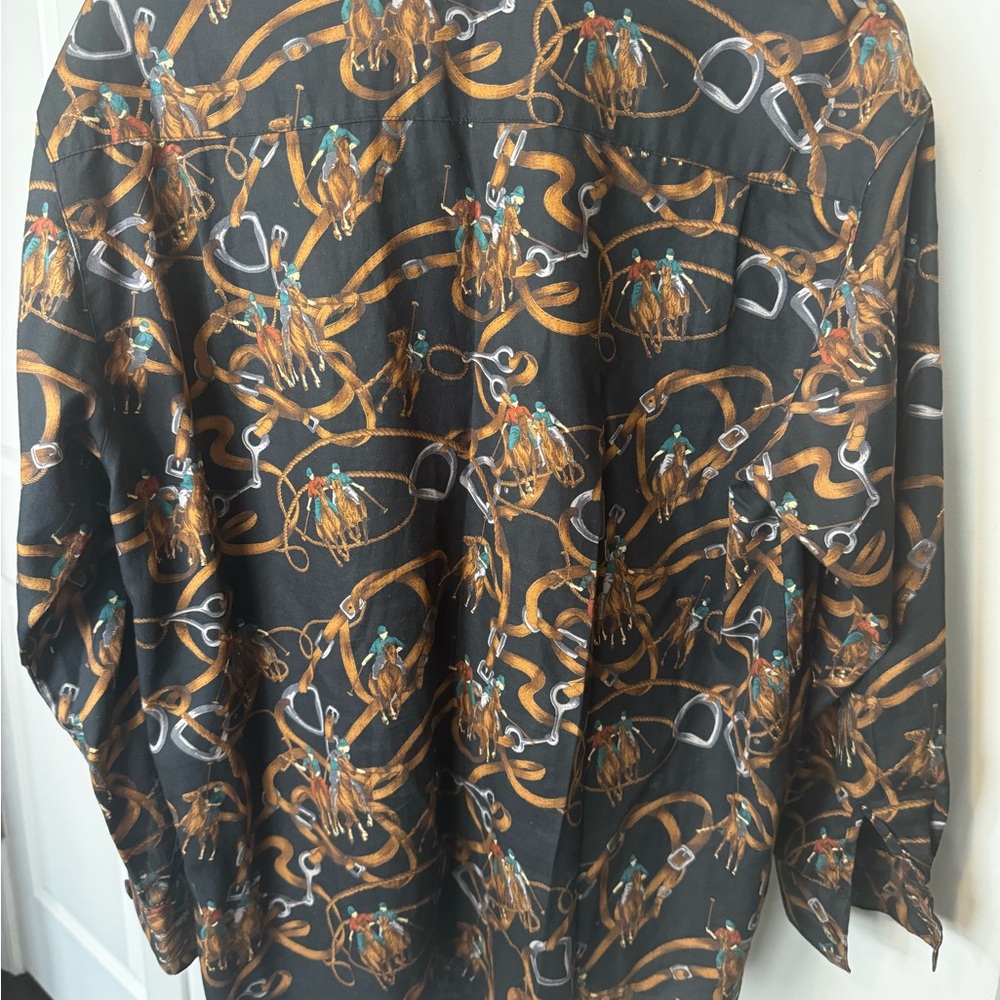 Polo Vibes Black Western Print Long-Sleeve button up Shirt - Picture 5 of 5
